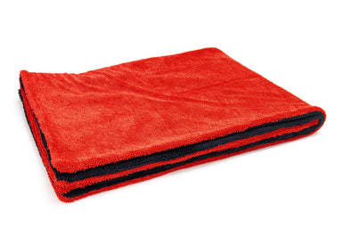 Autofiber Bulk Towel Red/Black FULL CASE Dreadnought MAX XXL - Triple Layer Microfiber Twist Pile Drying Towel (30 in. x 40 in., 1400gsm) - 12/case