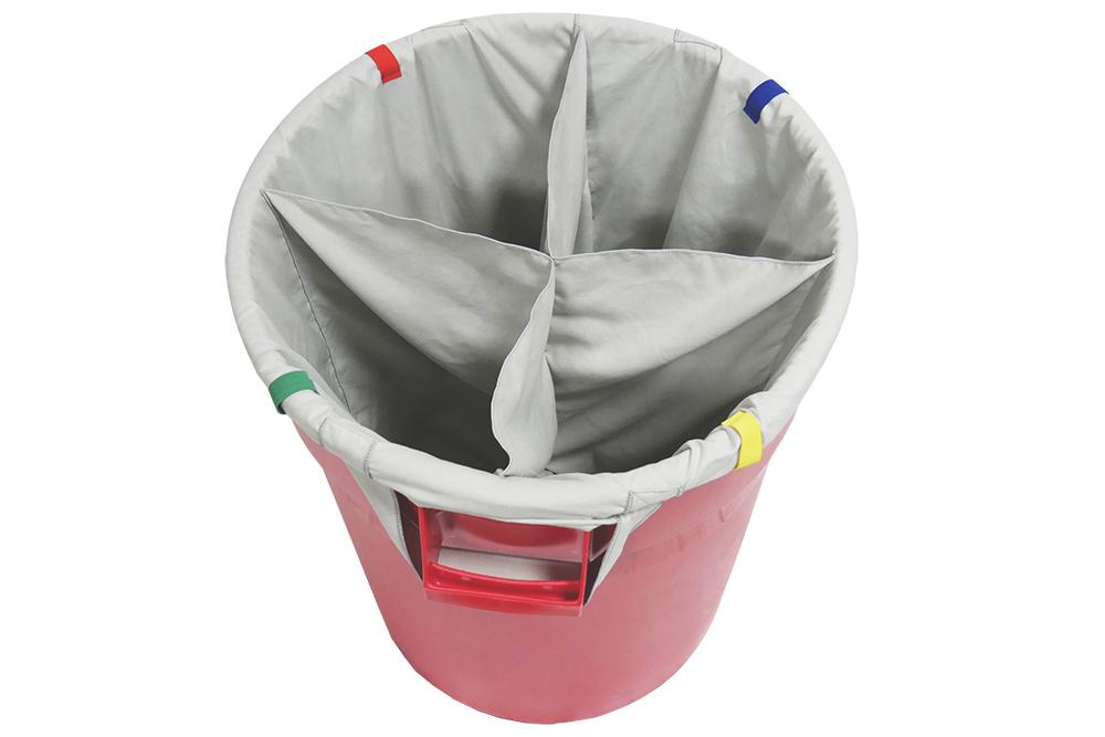 Autofiber Dirty Towel Separator Bag Insert for Standard 32 Gallon Trash Can - 4 Sections