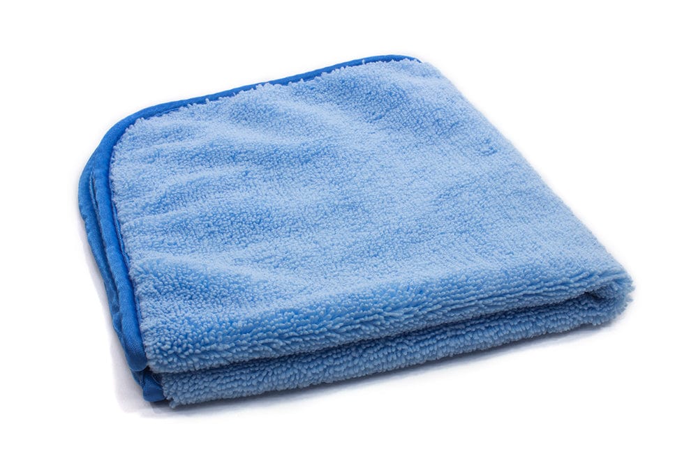 Autofiber Towel Blue w/ Blue Edge [Elite] Microfiber Detailing Towels with Silk Edge (16 in. x 16 in. 360 gsm) 10 pack
