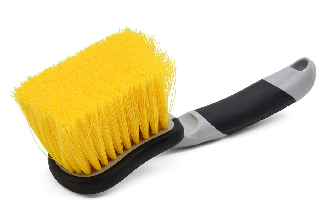 General Car Care Brush Short Handle Brush (Soft Nylon Brsitle) - Yellow