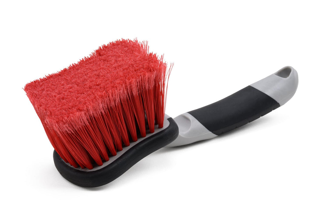 General Car Care Brush Short Handle Brush (Flagged Nylon Brsitle) - Red