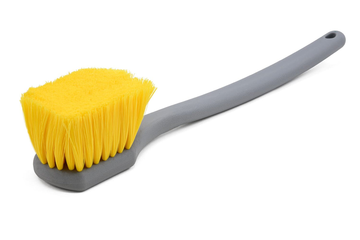 General Car Care Brush Long Handle Brush (Soft Nylon Brsitle) - Yellow