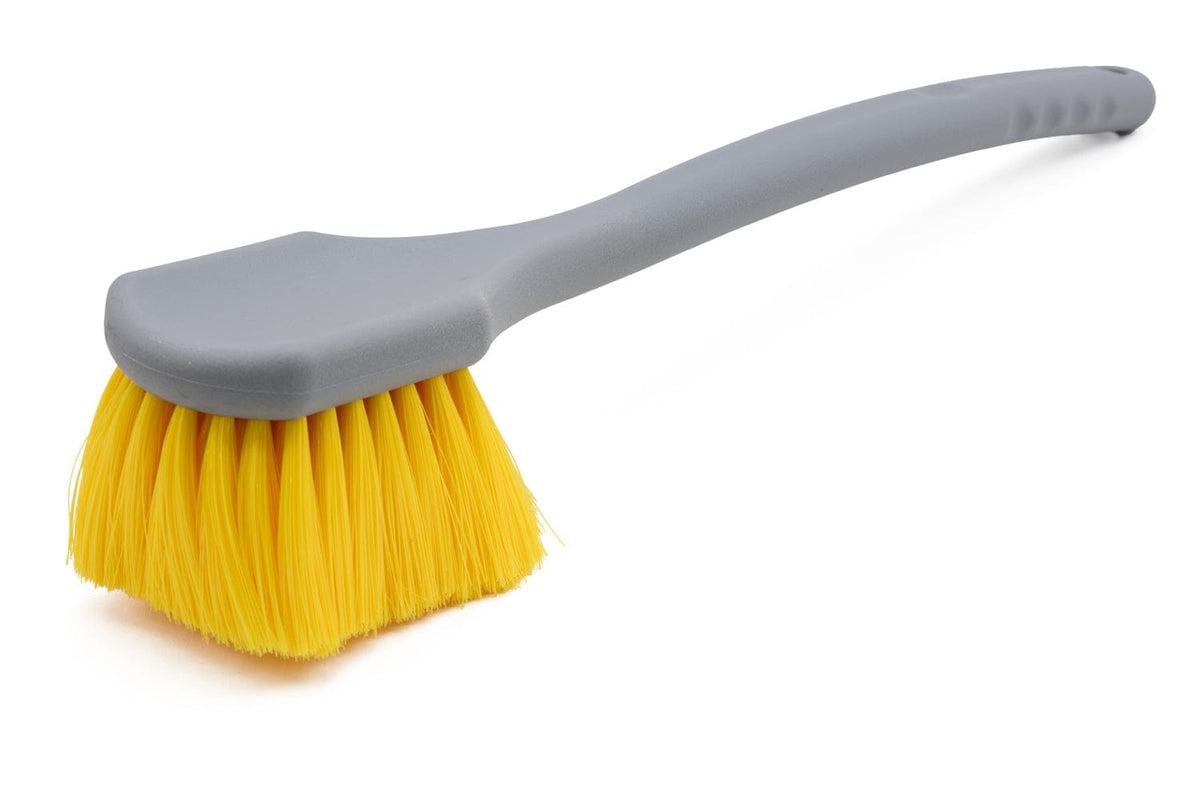 General Car Care Brush Long Handle Brush (Soft Nylon Brsitle) - Yellow