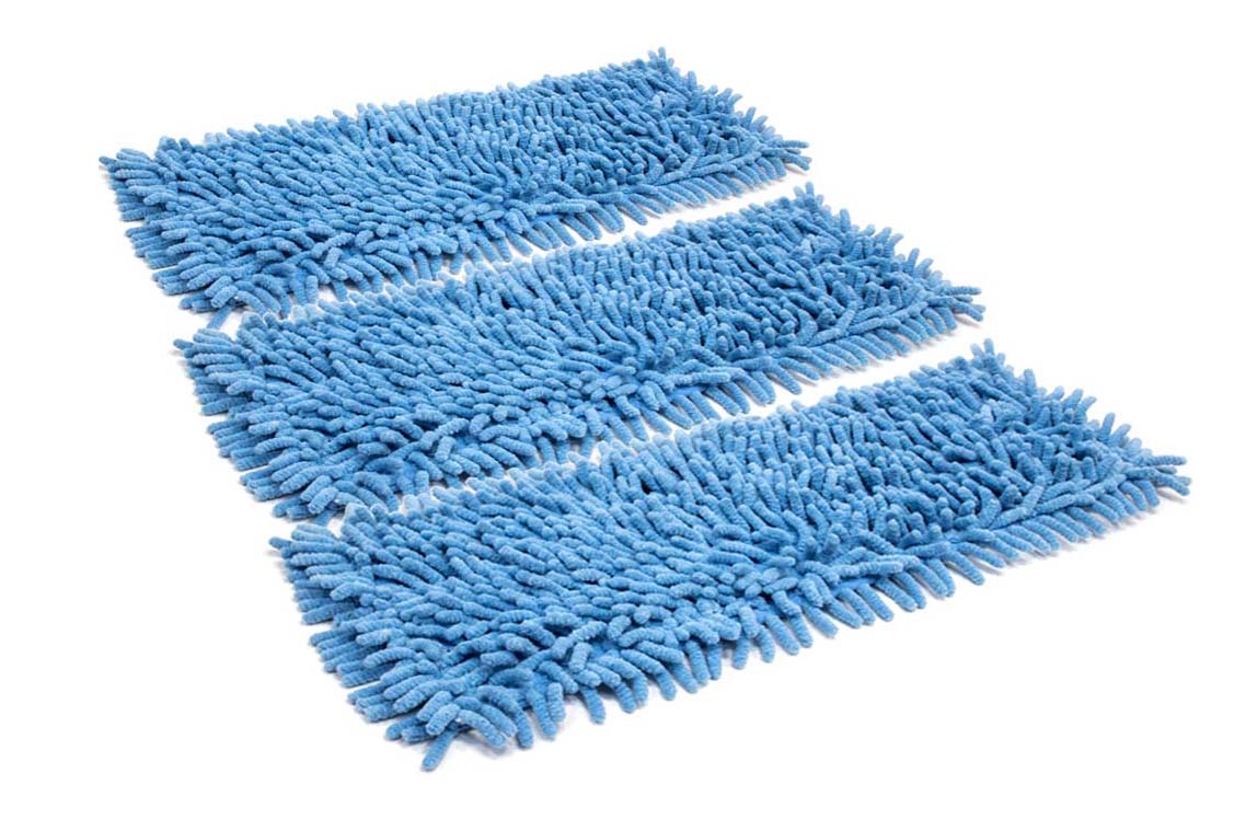 Autofiber [Shop Mop] 20" Noodle Microfiber Mop Pads- 3 Pack