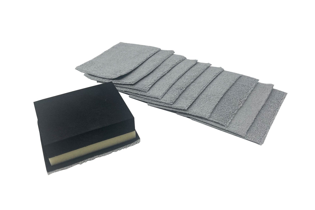 Autofiber Applicator 1 Block + 12 Refills [Saver Block &amp; Refill] Coating Applicator Foam Block and Refill Sheets with Barrier Layer (3 in. x 2.5 in.) - 12 pack