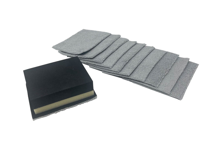 Autofiber Applicator 1 Block + 12 Refills [Saver Block &amp; Refill] Coating Applicator Foam Block and Refill Sheets with Barrier Layer (3 in. x 2.5 in.) - 12 pack