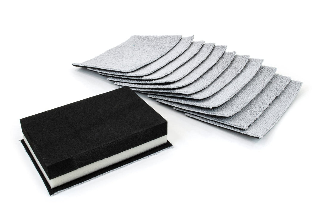 Autofiber Applicator 1 Block + 12 Refills [Saver Block &amp; Refill] Coating Applicator Foam Block and Refill Sheets with Barrier Layer (5 in. x 3.5 in.) - 12 pack