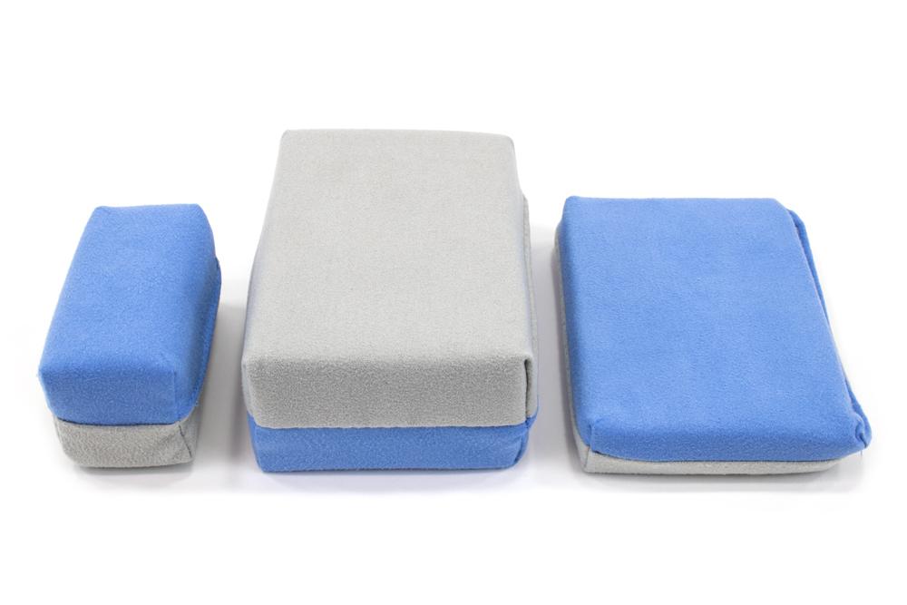 Autofiber Sponge [Saver Applicator Smooth] Microfiber Suede Applicator Sponge with Plastic Barrier - Blue &amp; Gray - 12 pack