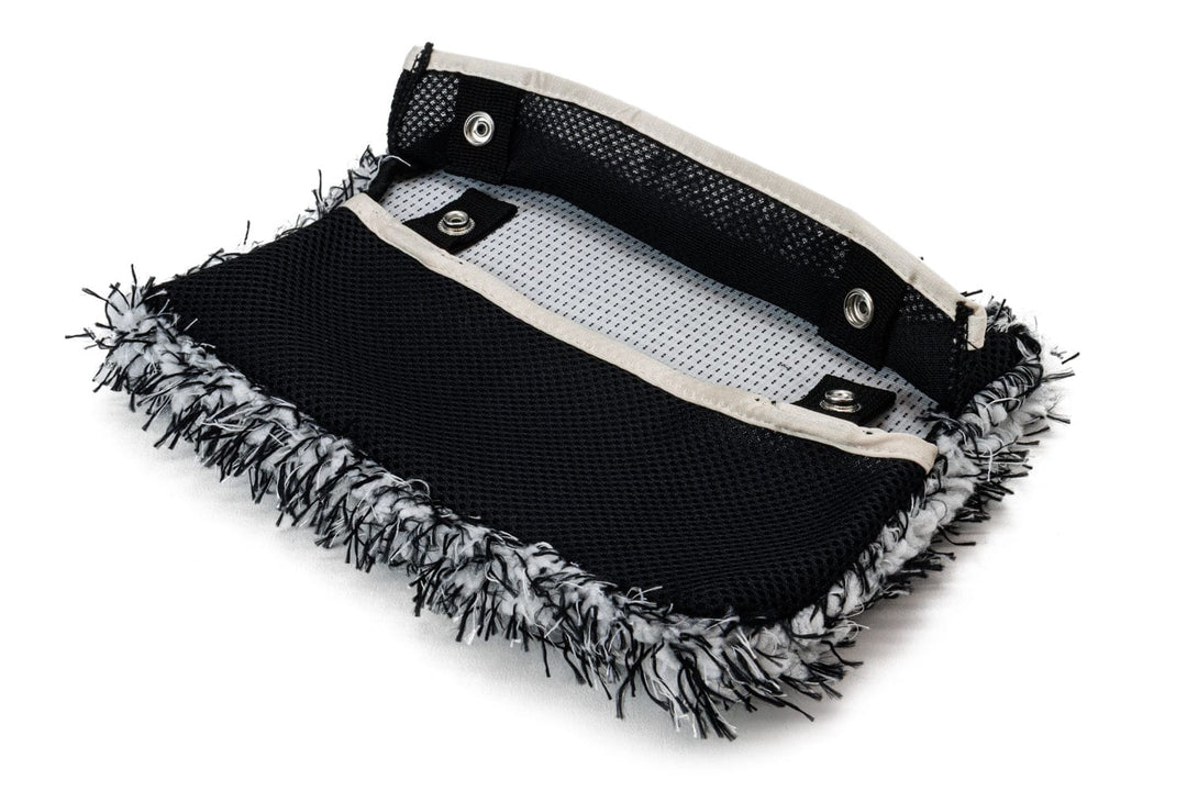 Autofiber Mitt Plush (Mesh Top) / Black [Mitt on a Stick] Refill Microfiber Cover - Wash Monster (Plush)
