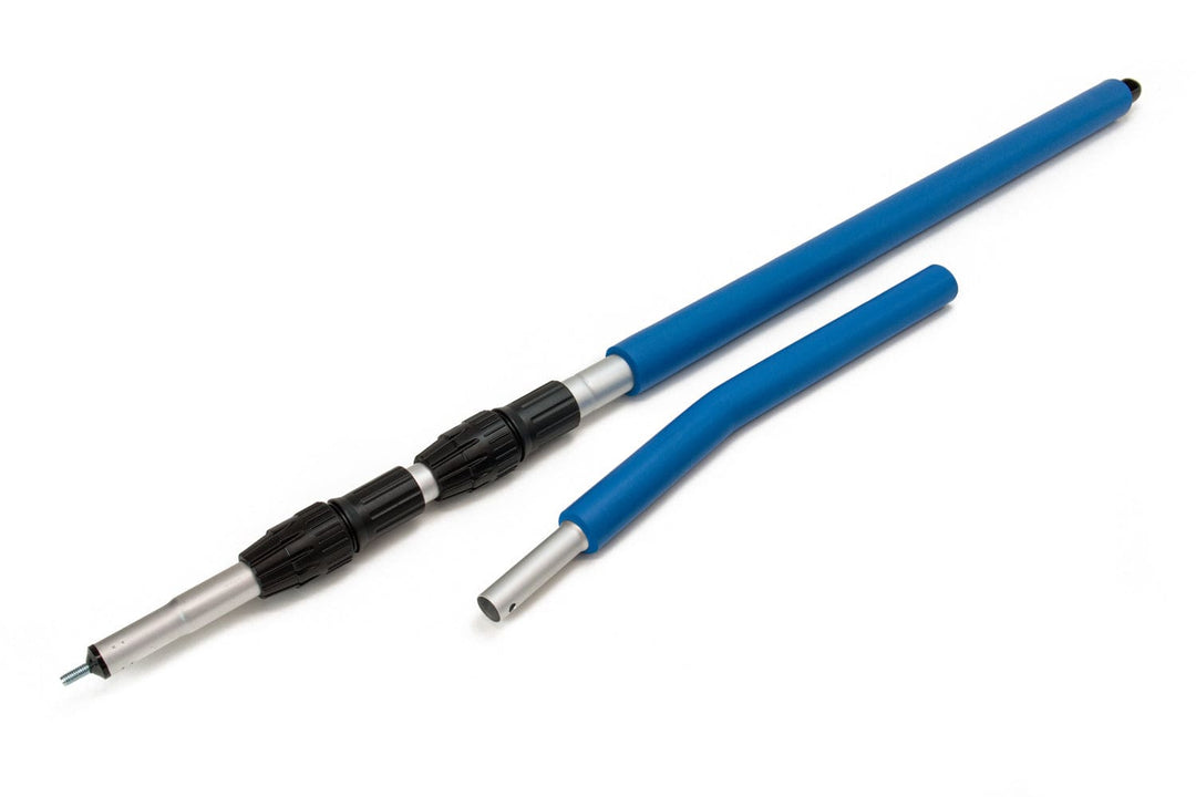 Autofiber Tool Blue / with Angled End Section [Mitt on a Stick] Extra Long Pole Extension | 3 Piece Telescoping