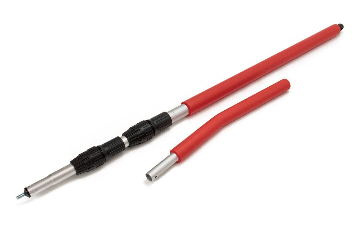 Autofiber Tool Red / with Angled End Section [Mitt on a Stick] Extra Long Pole Extension | 3 Piece Telescoping