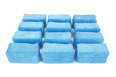 Autofiber Sponge Blue [Block Sponge Narrow] Microfiber Terry Sponge Applicator (4 in. x 2 in. X 2 in.) 12 pack