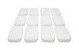 Autofiber Sponge White Thin [Saver Applicator Terry] Microfiber Coating Applicator Sponge with Plastic Barrier  - 12 pack