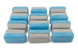 Autofiber Case Sponge Blue/Gray [Saver Applicator Half/Half] Terry/Suede Mini Microfiber Applicator Sponge 3.5"x1.5"x1.5" Blue/Gray- 12  Pack