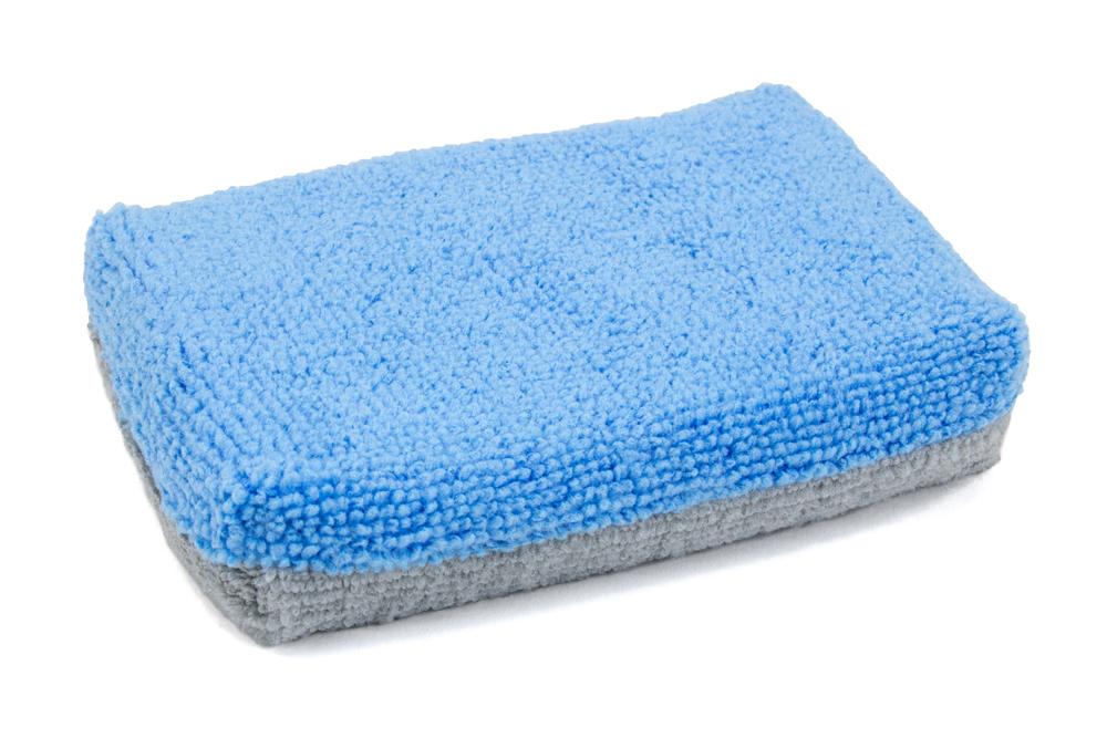 Autofiber Sponge Thin [Saver Applicator Terry] Microfiber Coating Applicator Sponge with Plastic Barrier  - 12 pack