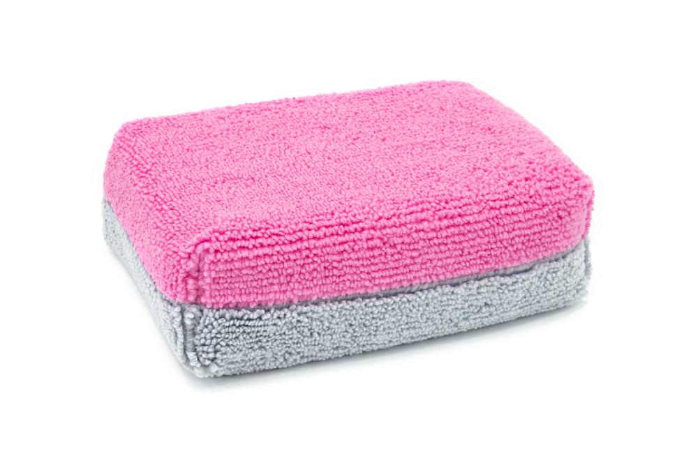 Autofiber Sponge Thick [Saver Applicator Terry] Microfiber Coating Applicator Sponge with Plastic Barrier  - 12 pack