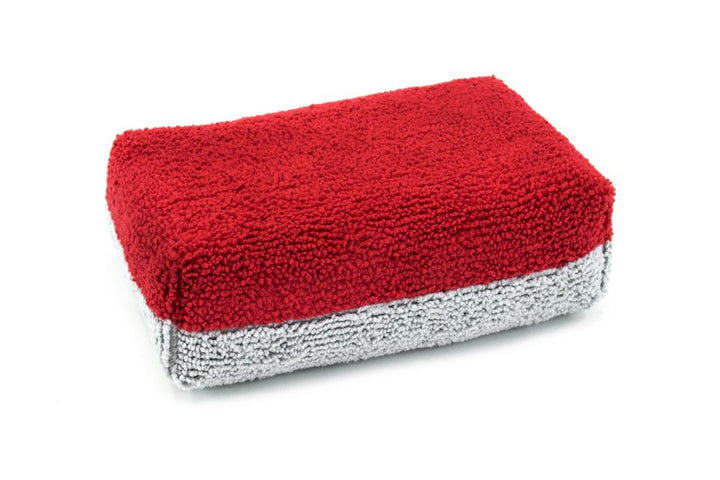 Autofiber Sponge Thick [Saver Applicator Terry] Microfiber Coating Applicator Sponge with Plastic Barrier  - 12 pack