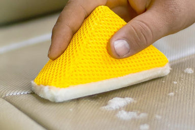 Autofiber White/Gold [Scrub Ninja] Wedge Scrubber - For Leather, Vinyl and Plastic -(5 in. x 2.5 in. x 2 in.)- 2 pack