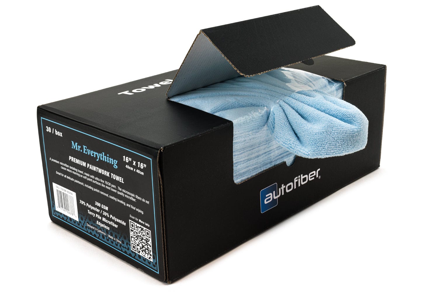 Autofiber Case Towel FULL CASE [Towels-in-a-Box] Mr. Everything Premium Paintwork Towel (16 in. x 16 in., 390 gsm) 8 boxes of 30 (240 towels total)