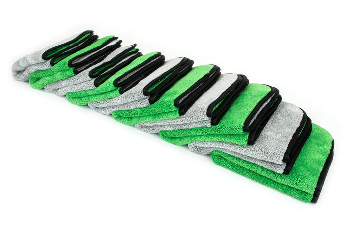 Autofiber Green [Duo Plush] Ultra Soft High-Pile Microfiber Detailing Towel (700 gsm, 16 in. x 16 in.) - 10 pack