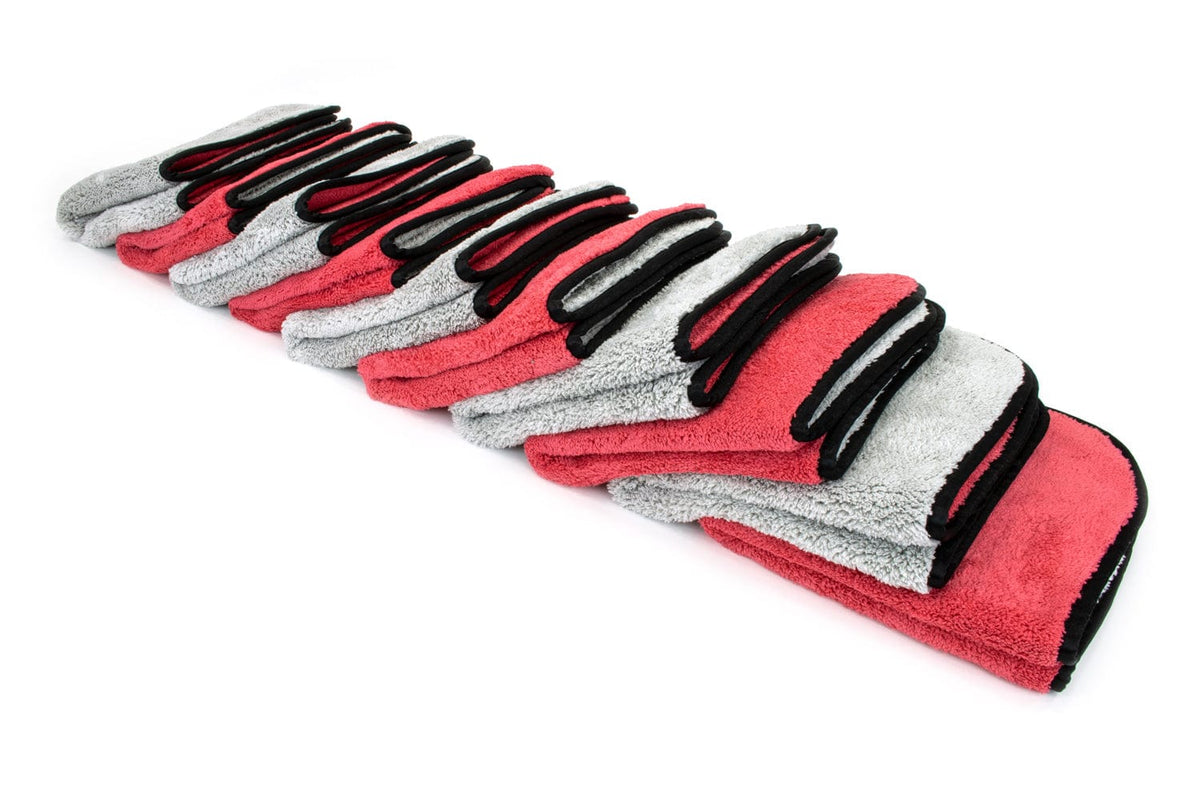 Autofiber Red [Duo Plush] Ultra Soft High-Pile Microfiber Detailing Towel (700 gsm, 16 in. x 16 in.) - 10 pack