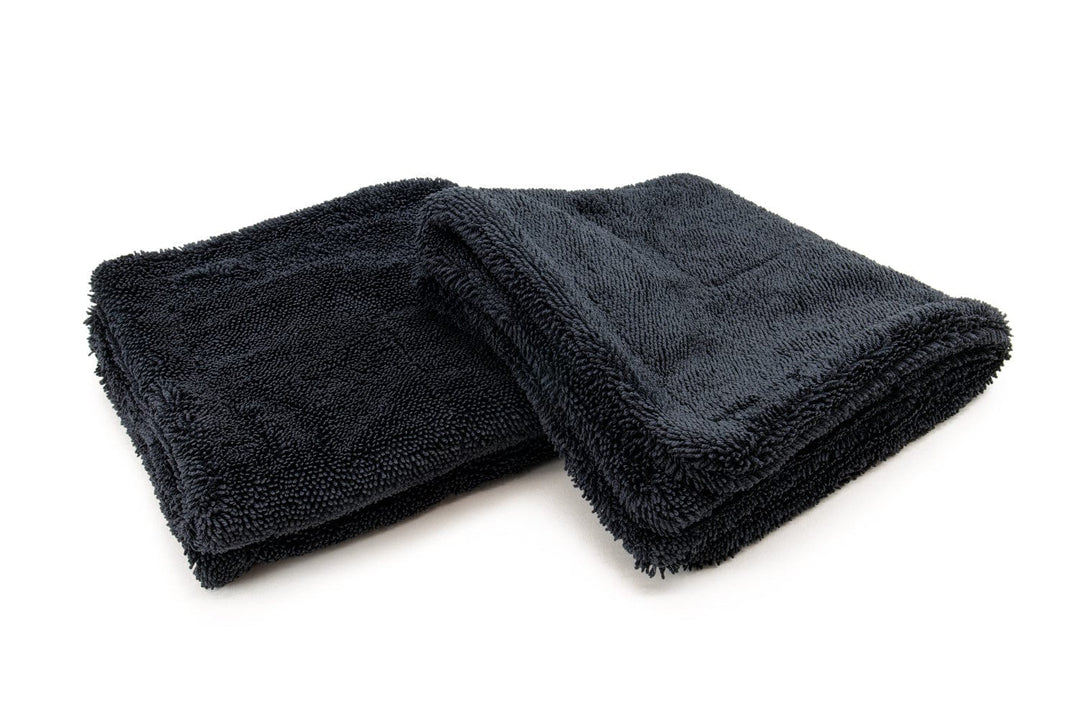 Autofiber Towel Black Dreadnought MAX Jr. - Triple Layer Microfiber Twist Pile Drying Towel (16 in. x 16 in., 1400gsm) - 2 pack