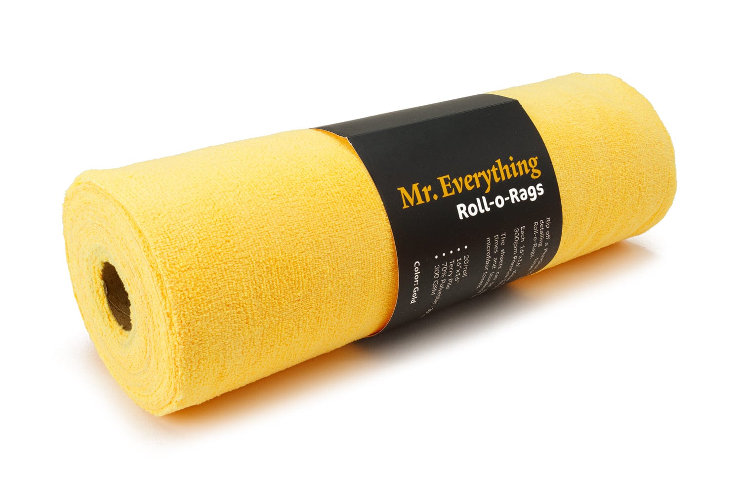 Autofiber Towel Gold [Mr. Everything : Roll-o-Rags] Premium Microfiber Towels on a Roll 16"x16" - 20/roll