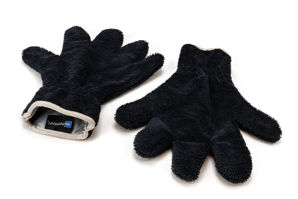 Autofiber Mitt Black (Wheels) [Five Finger] Detailing Mitt (Dreadnought Max + Saver Applicator) - 2 pack