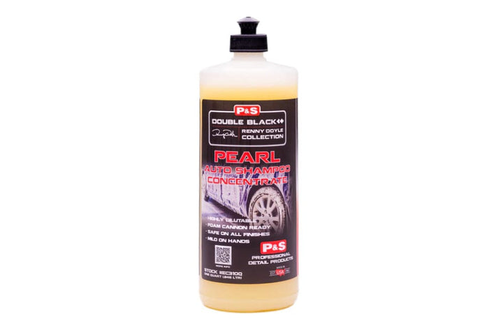 A bottle of P&amp;S Pearl Auto Shampoo Concentrate with label detailing product information.