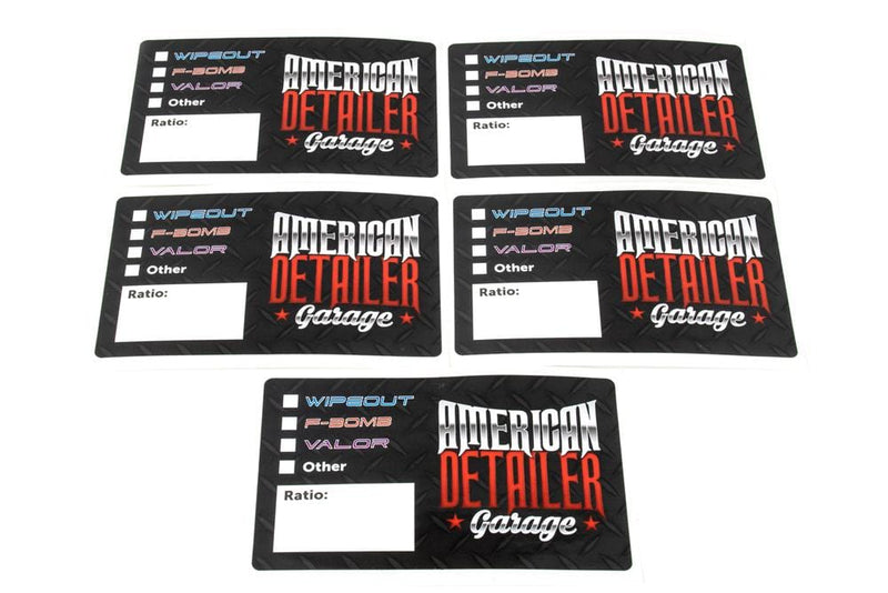 American Detailer Garage Sticker [Bottle Sticker] American Detailer Garage Labels (3 in. x 5 in.) 5 pack
