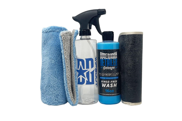 Autofiber Mitt [Clay Kit]  8"x8" Clay Towel, Wipeout Pint, Pint Bottle & Sprayer, Royal Plush