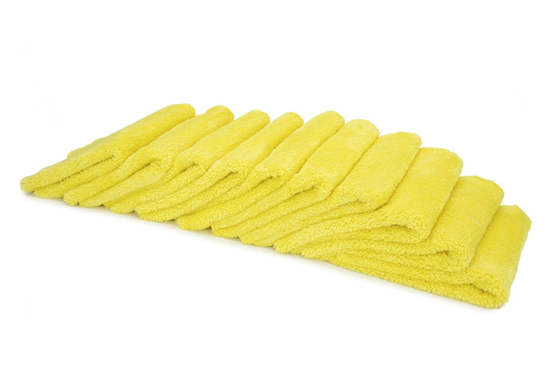 Autofiber Towel Yellow [Korean Plush 550] Edgeless Detailing Towels (16 in. x 16 in. 550 gsm) 10 pack BULK BUNDLE