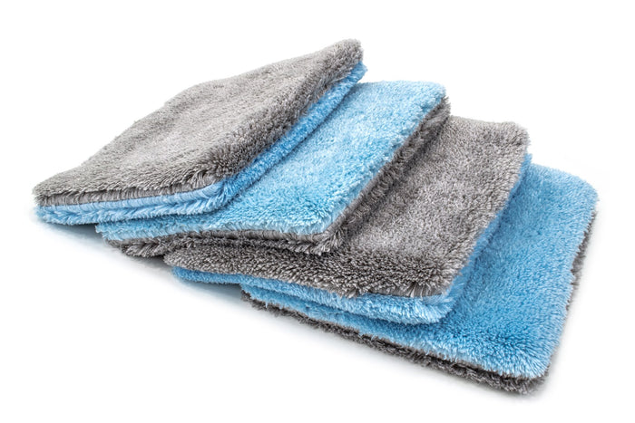 Shine Supply [Flat Out] Microfiber Wash Pad (9"x8") Blue/Gray - 4 pack