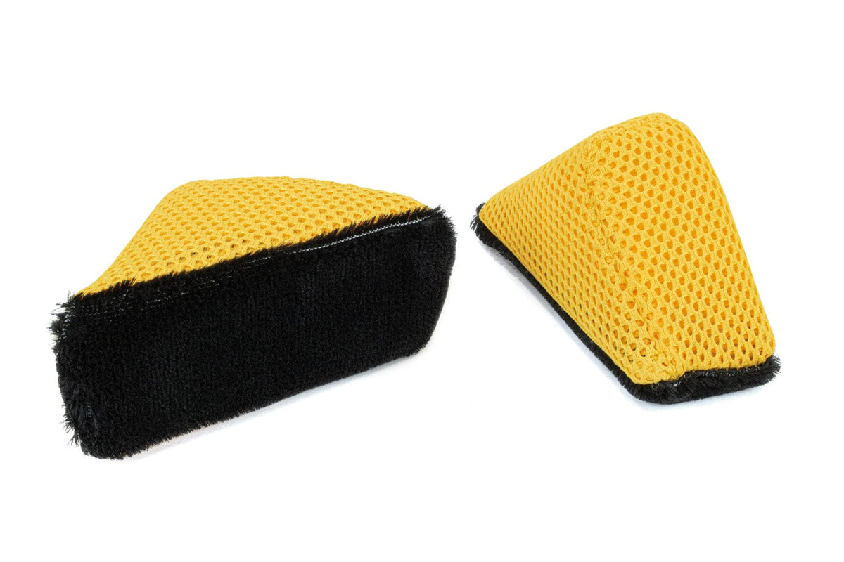 Autofiber Black/Gold [Scrub Ninja] Wedge Scrubber - For Leather, Vinyl and Plastic -(5 in. x 2.5 in. x 2 in.)- 2 pack
