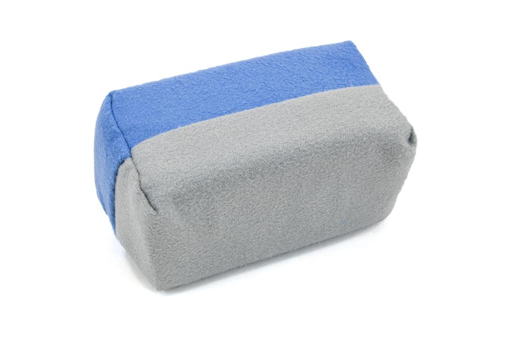 Thin Microfiber Coating Applicator Sponge with Plastic Barrier (Gray/Blue)