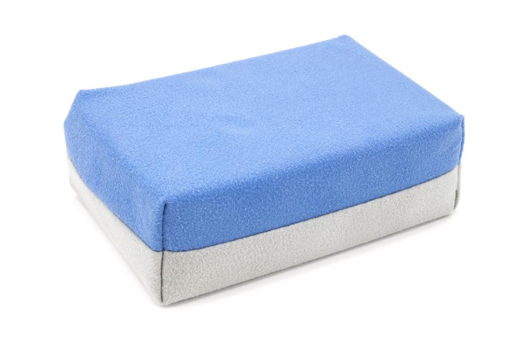 Autofiber Sponge [Saver Applicator Smooth] Microfiber Suede Applicator Sponge with Plastic Barrier - Blue & Gray - 12 pack