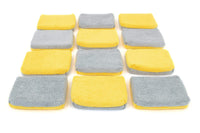 Autofiber Sponge Gold/Gray Thin [Saver Applicator Terry] Microfiber Coating Applicator Sponge with Plastic Barrier  - 12 pack