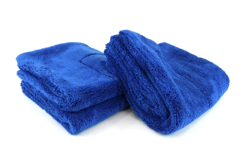 Autofiber Towel Blue [Motherfluffer] Plush Rinseless Wash and Drying Towel (16 in. x 16 in., 1100 gsm) 2 pack