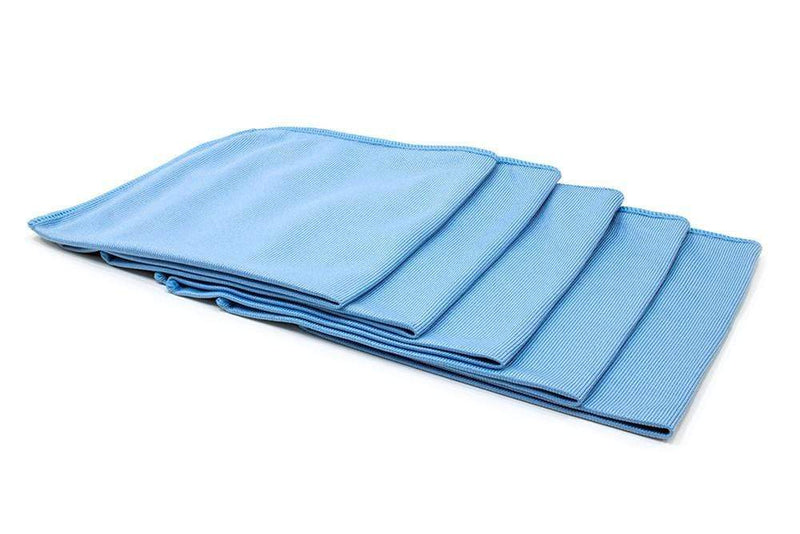 Autofiber [Smooth Glass] Microfiber Window, Mirror and Glass Towel (16x16) Blue - 5 Pack (Green)