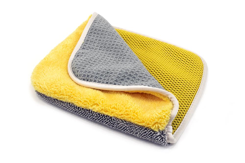 Yellow Waffle Weave Microfiber Towel