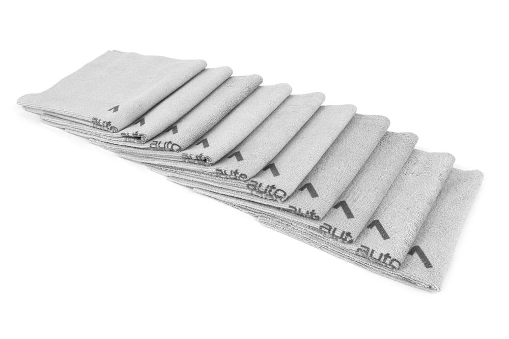 Autofiber Gray [Quadrant Wipe] Microfiber Coating Leveling Towel (16 in. x 16 in., 390 gsm) - 10 pack