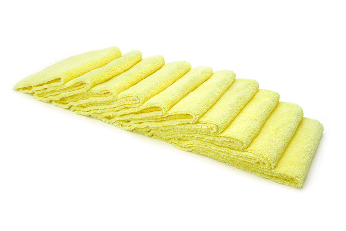 Autofiber Towel Yellow [Cost What!] Edgeless Microfiber Shop Rag (16 in. x 16 in.) - 10 pack