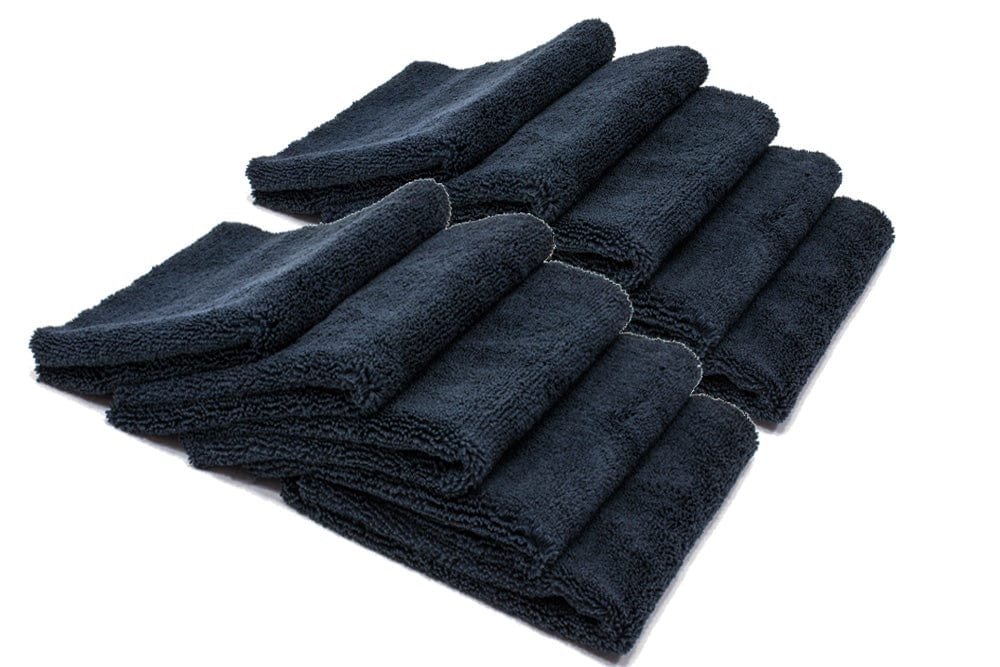The Rag Company Edgeless 245 All Purpose Microfiber Terry Towel (16x16) | Car Supplies Warehouse Black / Case - 300 Qty