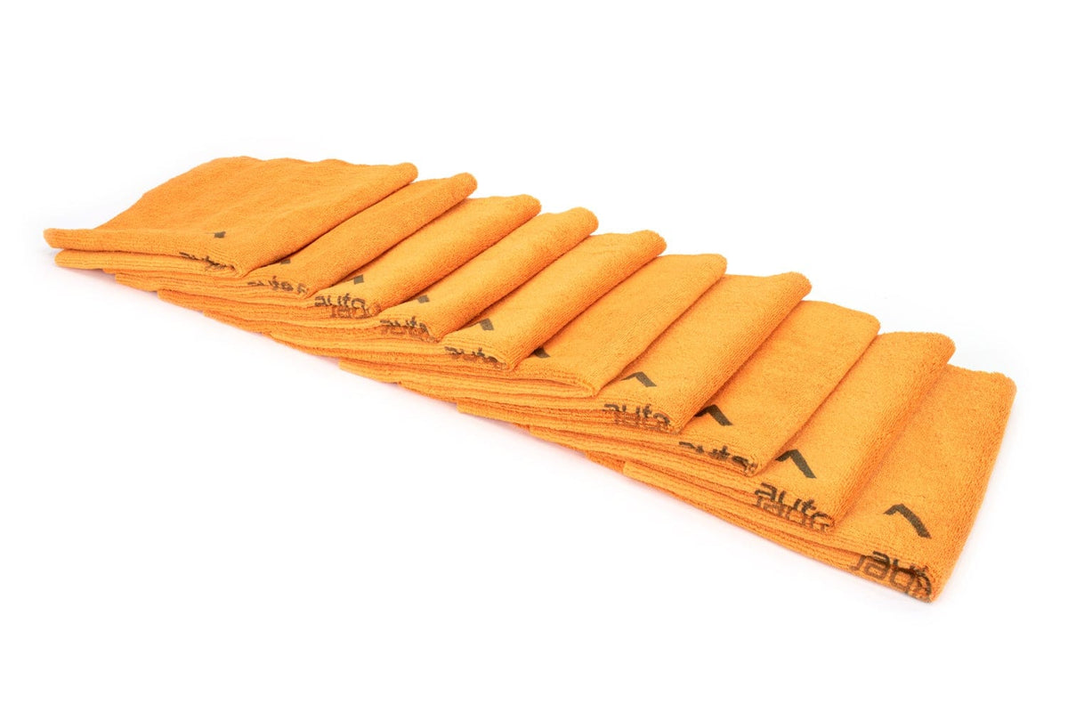 Autofiber Orange [Quadrant Wipe] Microfiber Coating Leveling Towel (16 in. x 16 in., 390 gsm) - 10 pack