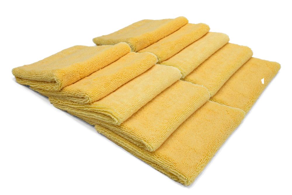 Autofiber Towel Yellow BULK PACK [Elite 70.30] Microfiber Detailing Towels (16 in. x 16 in., 400 gsm) 10 pack