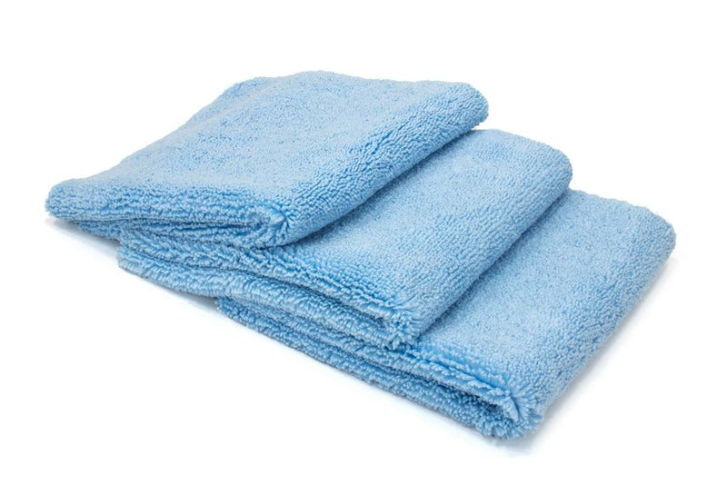 Autofiber Towel Blue [Detailer's Delight] Heavyweight Microfiber QD and Final Wipe Towel (16 in. x 16 in., 550 gsm) 3 pack