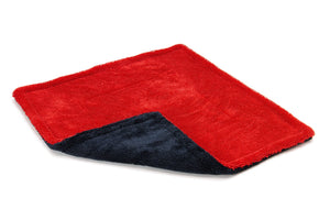 Autofiber Towel Red/Black Dreadnought MAX Jr. - Triple Layer Microfiber Twist Pile Drying Towel (16 in. x 16 in., 1400gsm) - 2 pack