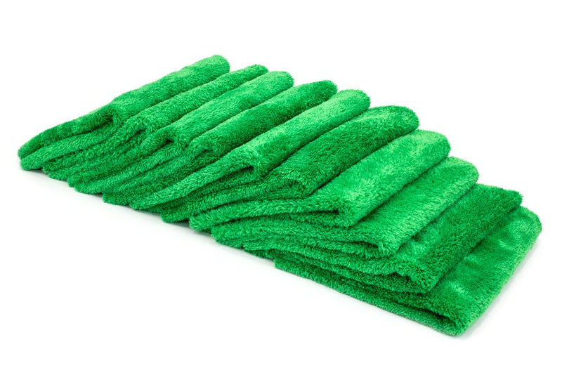 Autofiber Towel Green [Korean Plush 350] Microfiber Detailing Towel (16 in. x 16 in., 350 gsm) 10 pack BULK BUNDLE