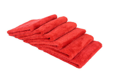 Autofiber Towel Red [Korean Plush 350] Edgeless Detailing Towels (16 in. x 16 in. 350 gsm) 6 pack