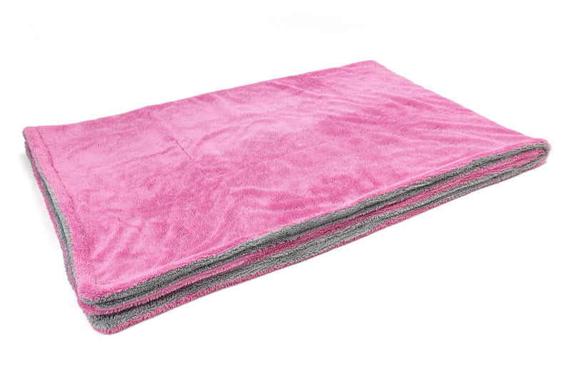 Autofiber Towel Pink/Gray MEGAnought - XXXL Twist Pile Microfiber Drying Towel (69 in. x 42 in., 1100gsm) - 1 pack